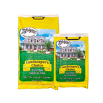 Lifetyme Pro Select Landscaper's Choice Custom Seed Blend in two sizes, a Bluegrass, Fescue, and Ryegrass mix for full sun and part sun lawns